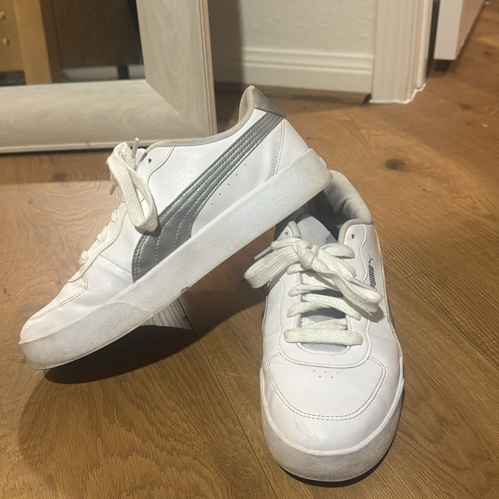 Puma white shoes; size 9